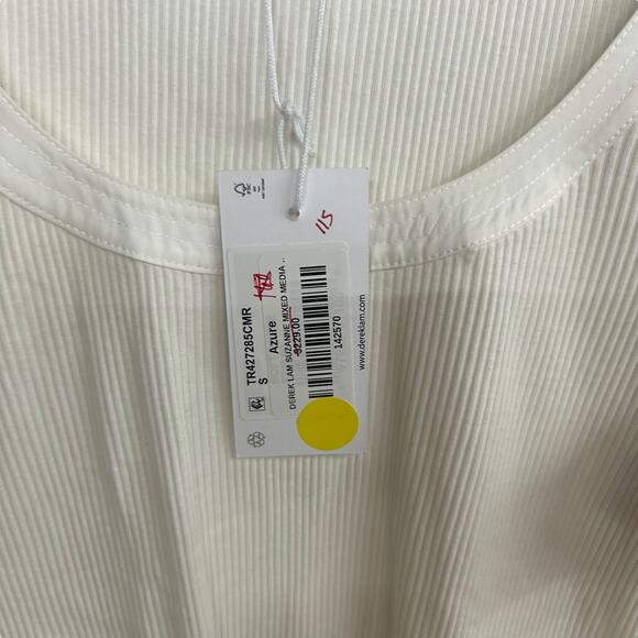 Romantic Chic Pleated Flutter Sleeve Top Derek Lam 10 Crosby White S - Picture 5 of 7